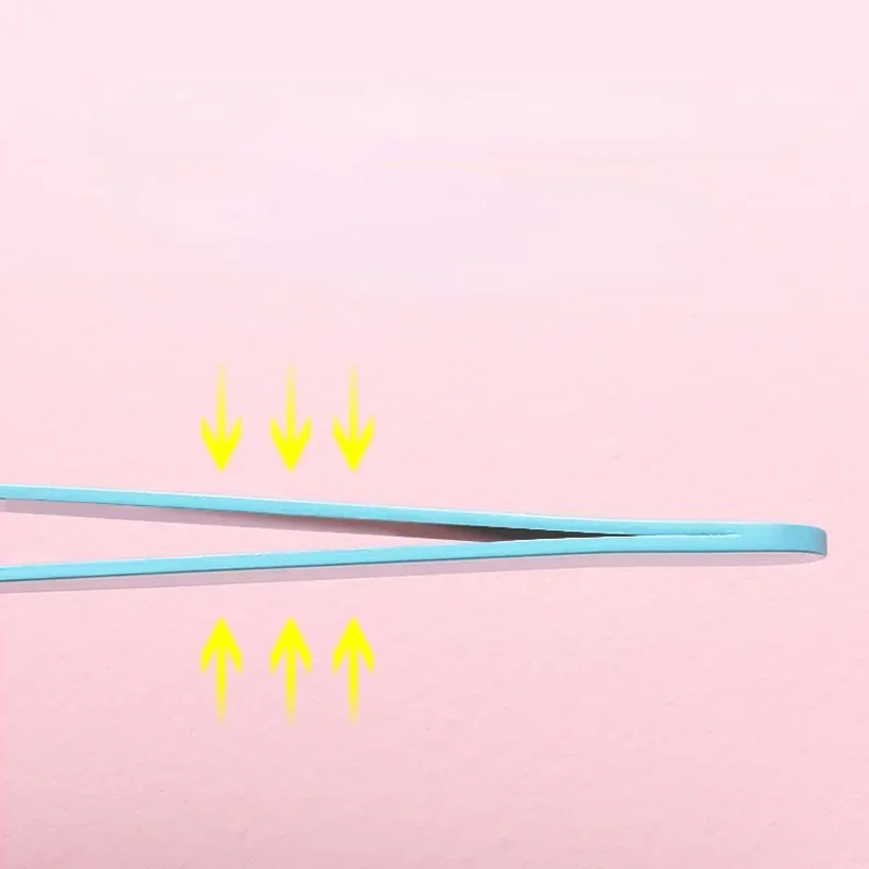 眉毛ピンセットセット: 4個の眉毛クリップクランプ、毛ひげの除去用、レザーケース付きメイクアップツール(スラント)