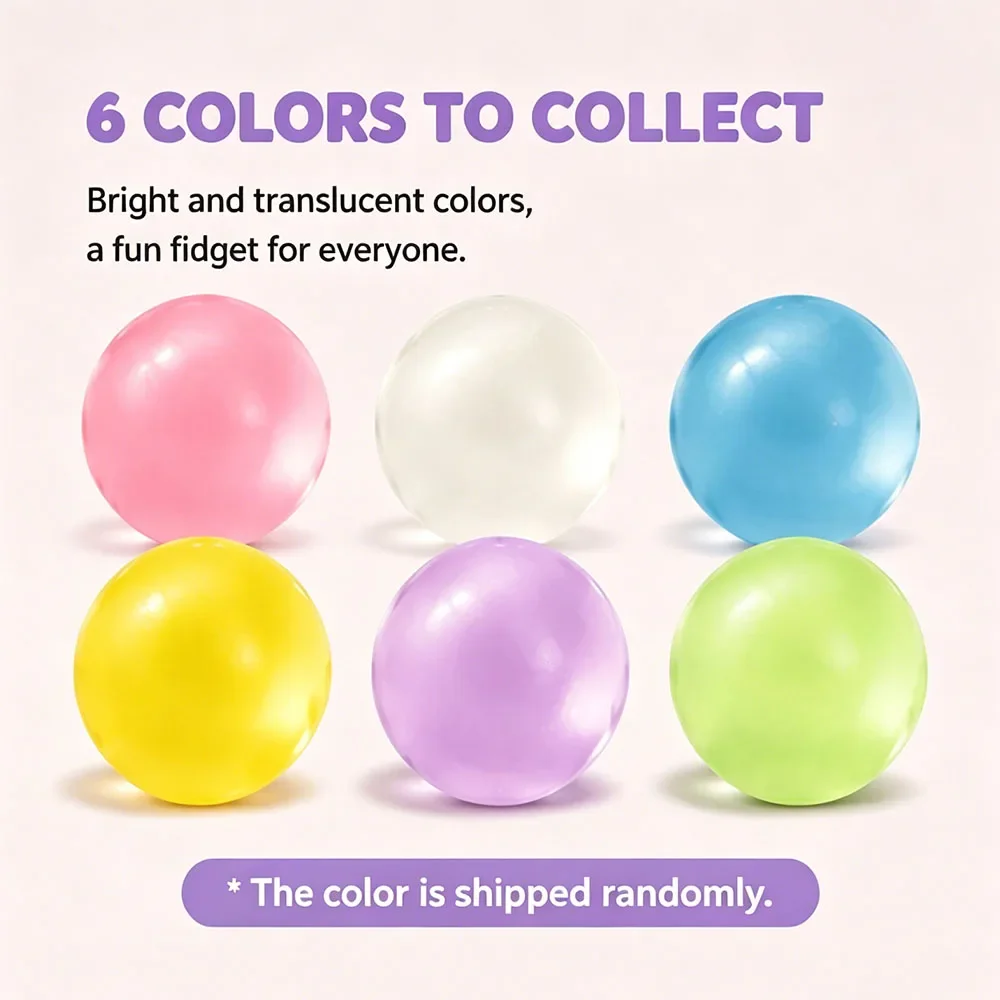 Blue Maltose Squishy Transparent Ball Mochi Soft Squeeze Fast Rebound Anxiety Relief Office Desk Companion Vent Gadget Present