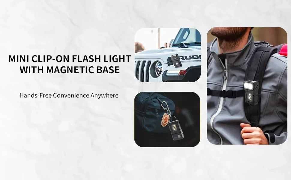 MINI USB wiederaufladbare LED-Taschenlampe, tragbare Arbeitsleuchte mit Magnet am Ende, superhelle Campinglaterne, seitliche COB-Notfall-Taschenlampe – Detail 8