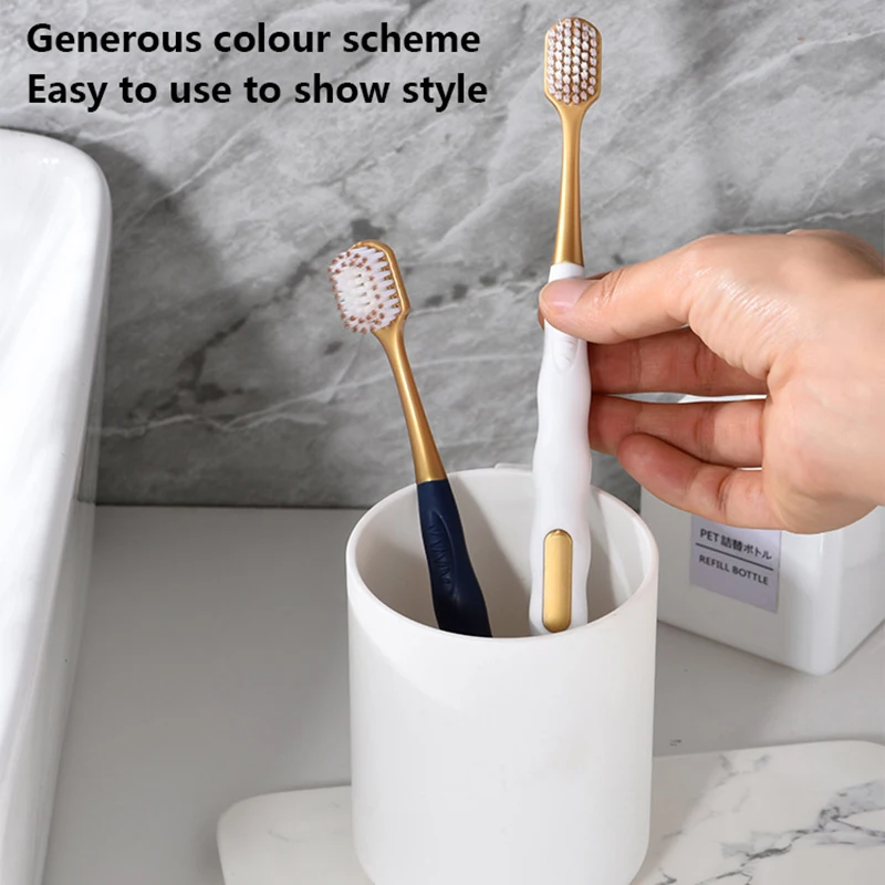 6Pcs Wide Head Soft Long Head Adult Big Head Toothbrush Comfortable Teeth Super Soft Oral Cleaning Brush