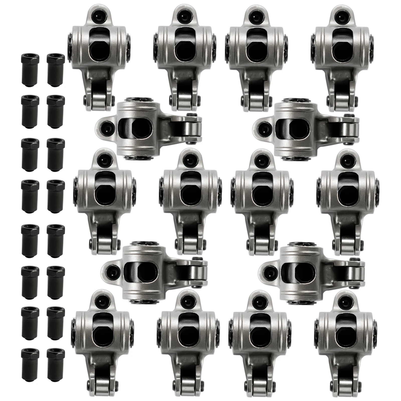 AP02 Chevy SBC 350 Self-Aligning Stainless Steel Roller Rocker Arms 1.6 Ratio 7/16''