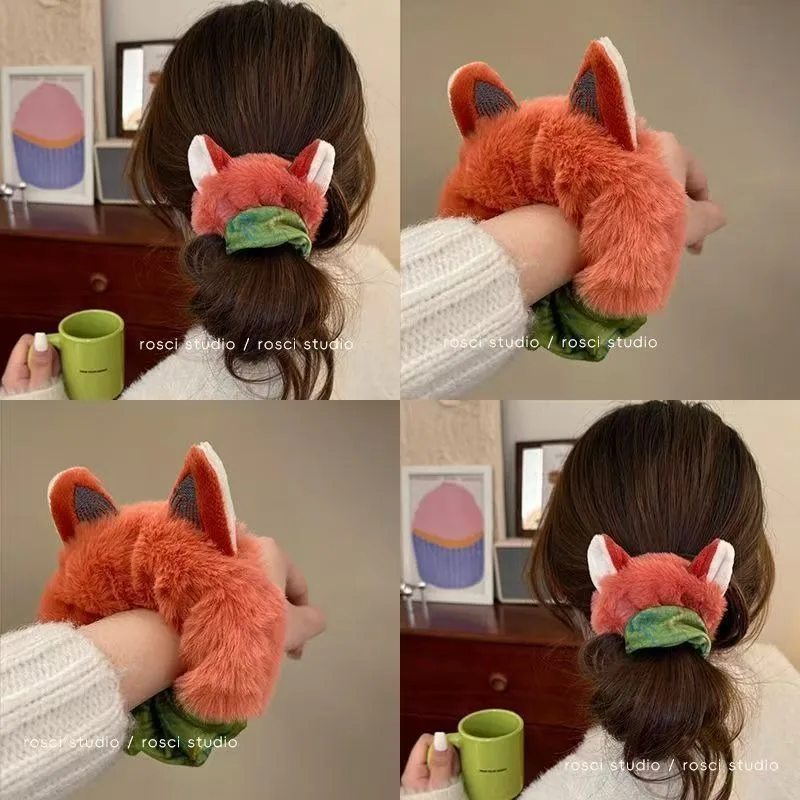 

Adorable Plush Ears Scrunchies Set - 2025 New Cartoon Animal Hair Ties, Cute Fox & Bunny Hair Accessories Gift