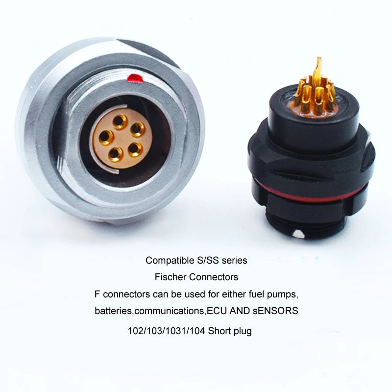 Imagem -04 - Envio Rápido Fischer 102 103 1031 104 Curto Ip67 ss Dbpu 12 19 Pinos de Metal Aviação ip 67 Conector