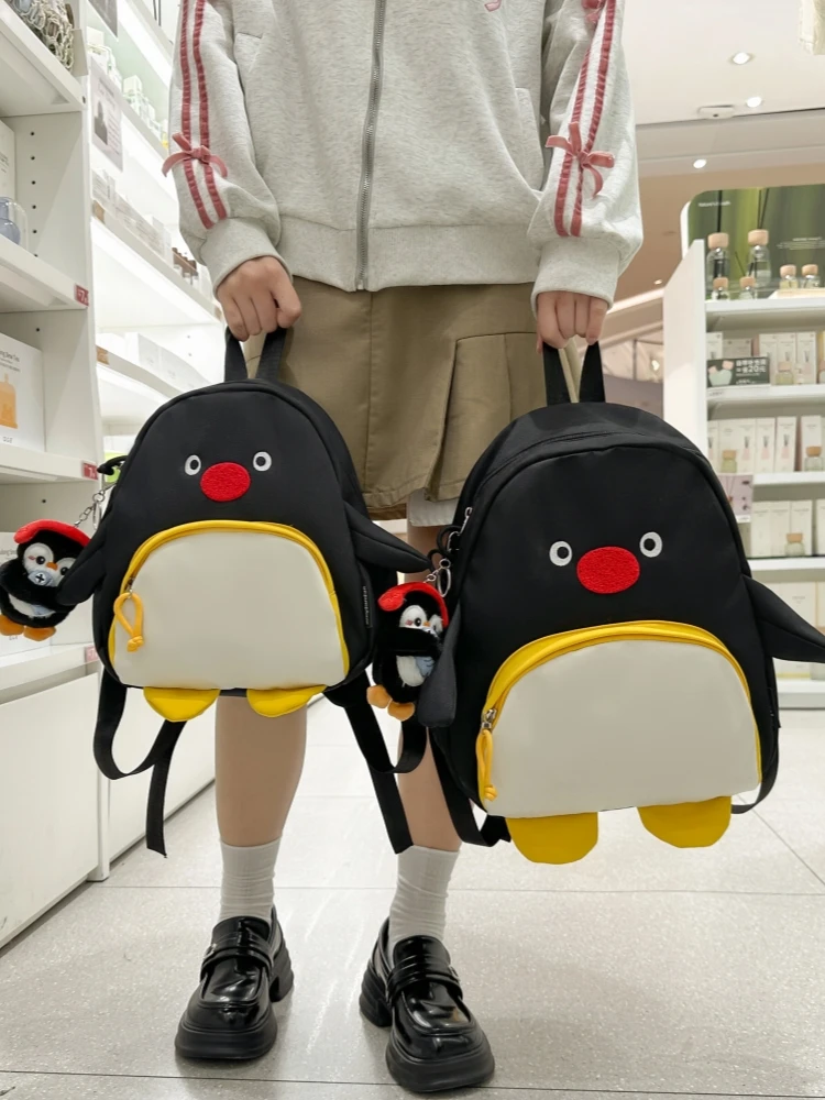

Cute Cartoon Penguin Bapa for Students Class Travel Lightweight High Aesthetic Dual oulder Bag Children's School Bag