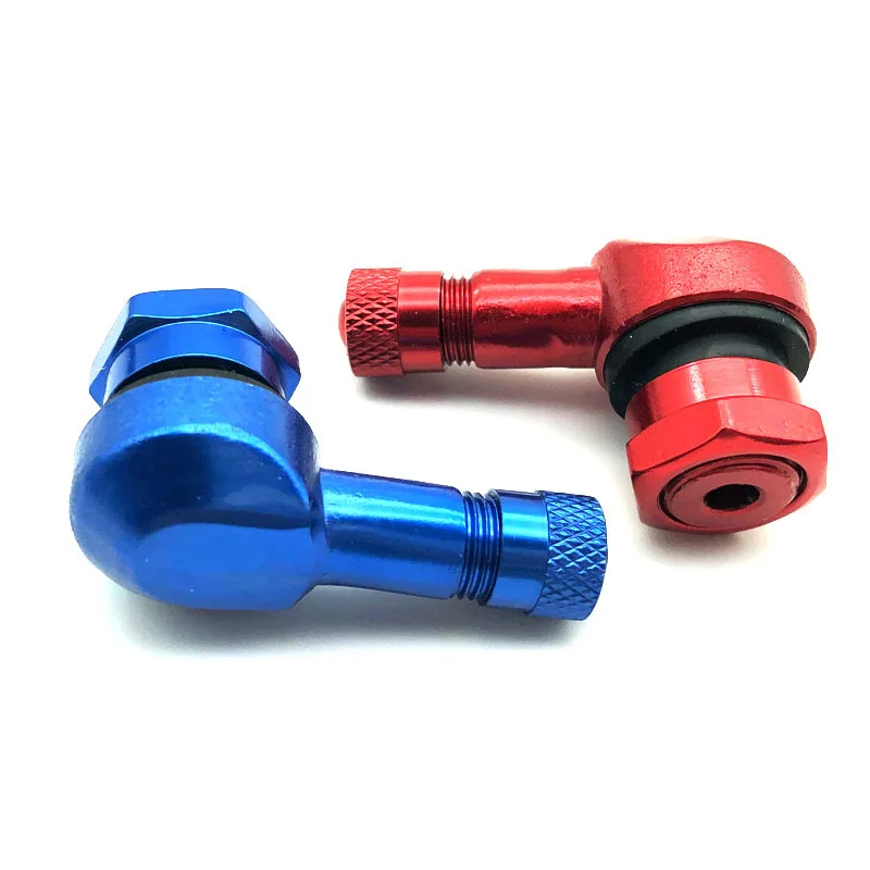 Aluminum Alloy Tire Valve Nozzle Clamp Motorcycle Rim 90Degree Angle Aluminum Alloy Valve Motorcycle Wheel Tire Moto Accessories