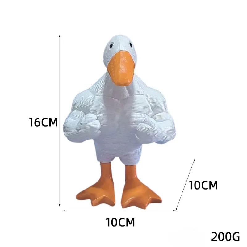 Magnetic Attraction Muscular Duck Statue Ornament Funny Goose Statue Resin Cute Home Office Desk Garden Decor Brithday Xmas Gift