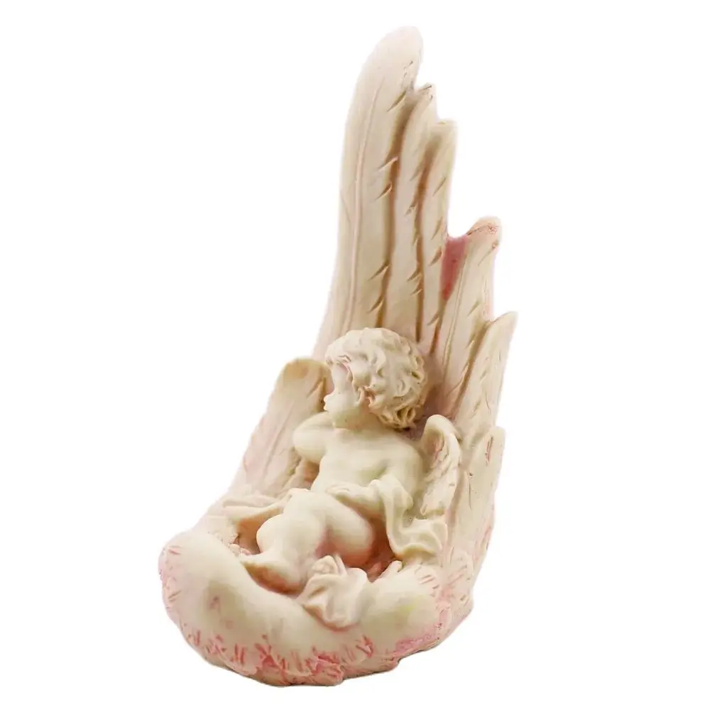 3D Angel Wings Cradle Silicone Mold Sleeping Angel Cake Decor Chocolate Candy Sugarcraft Baking Mould DIY Resin Gypsum Candle