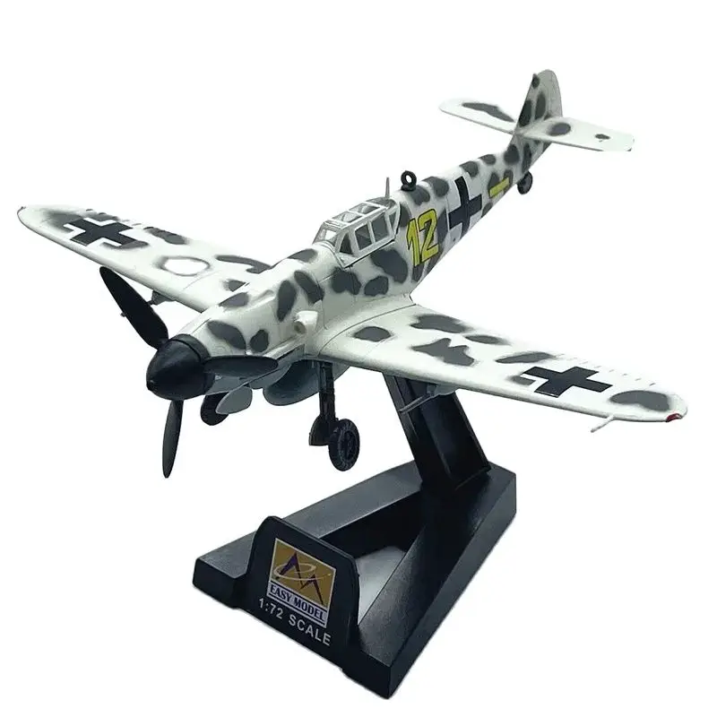 

German 109G-2 Militarized Combat Fighter Aircraft Plastic Model 1:72 Scale Toy Gift Collection Simulation Display Decoration