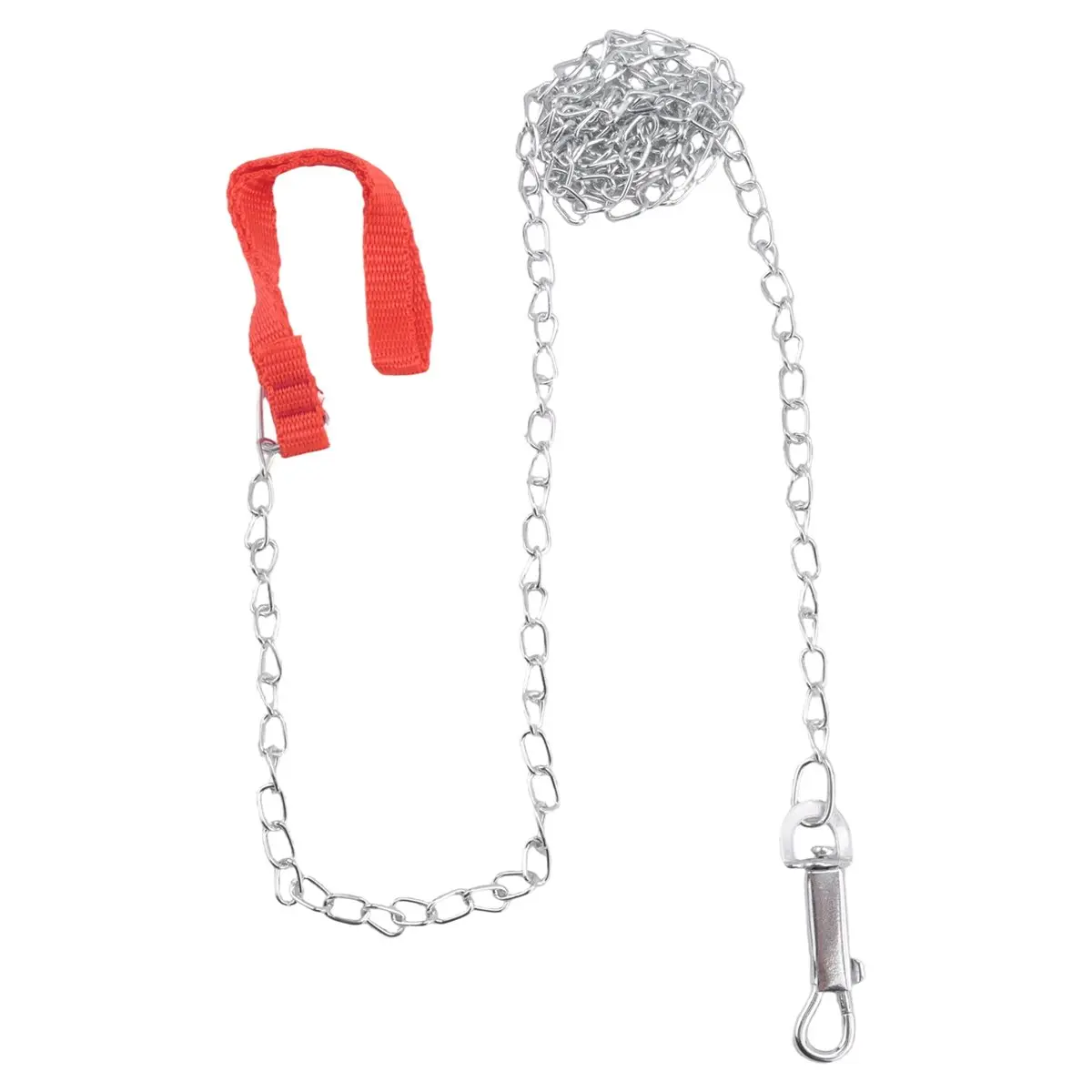 Final~~1.6m Heavy Duty Metal Chain Dog Puppy Walking Lead Leash Clip Red Handle