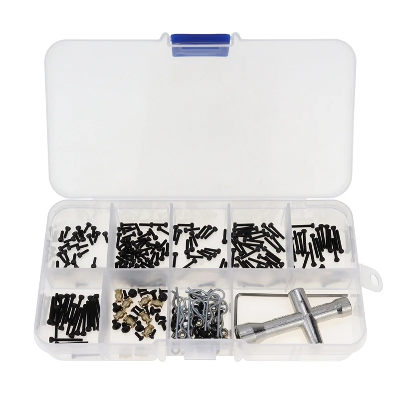 GO-252Pcs M1.4 مسامير السحابة عدة كم عرافة وجع أدوات إصلاح لمحوري SCX24 1/24 RC الزاحف قطع غيار السيارات الملحقات