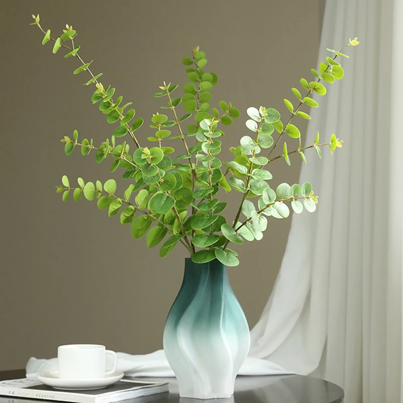 Simulated Green Plant 3D Printing Film Texture Eucalyptus Home Decoration Artificial Flower Arrangement Materials