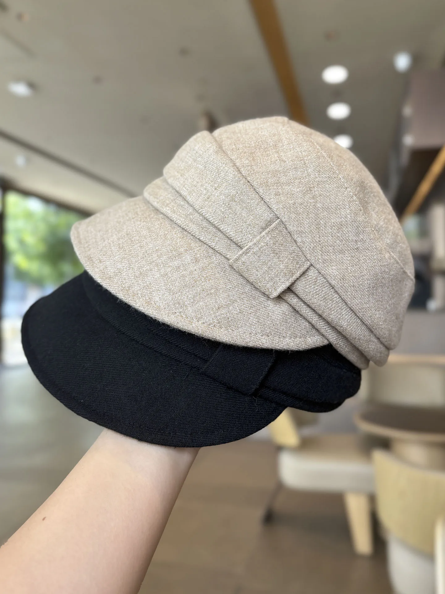 レトロ韓国風ニュースボーイキャップ-レディース-春秋冬-フェイススリム効果のあるダックビルプリーツがおしゃれで多用途な八角形乗馬帽