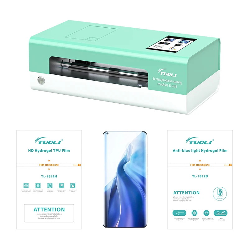 Real Photo Fully Automatic Tpu Hydrogel Film Skin Sticker Cut Mobile Screen Protector Cutting Machine