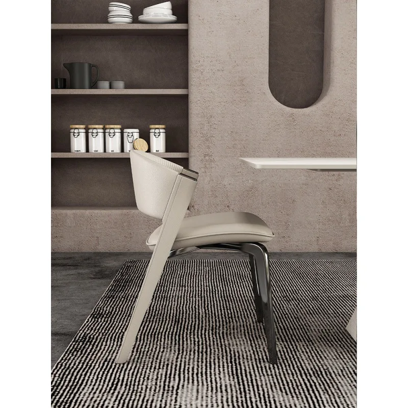 

High-end dining chair home modern simple light luxury Italian hotel solid wood creativity
