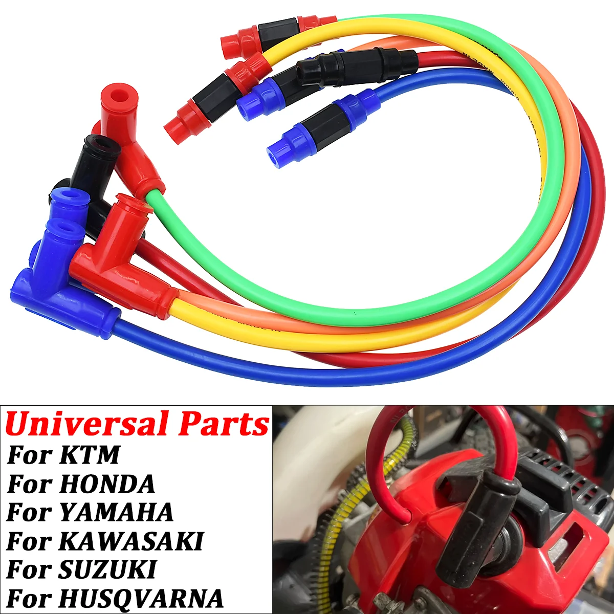 

Universal Motorcycle Ignition Coil Spark Plug Iridium Power Cable For Dirt Bike Go Kart ATV Scooter Moped Yamaha Kawasaki KTM