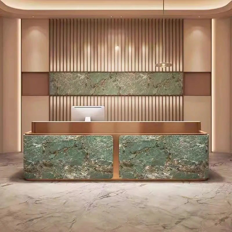 Silver Office Reception Desks Luxury Display Beauty Home Reception Desks Recepcion Desk Podium Mostrador Office Furniture