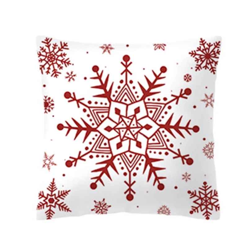 Christmas Themed Pillowcaset Soft Polyester Pillow Cover Zippered Easy Removal NEW arrival