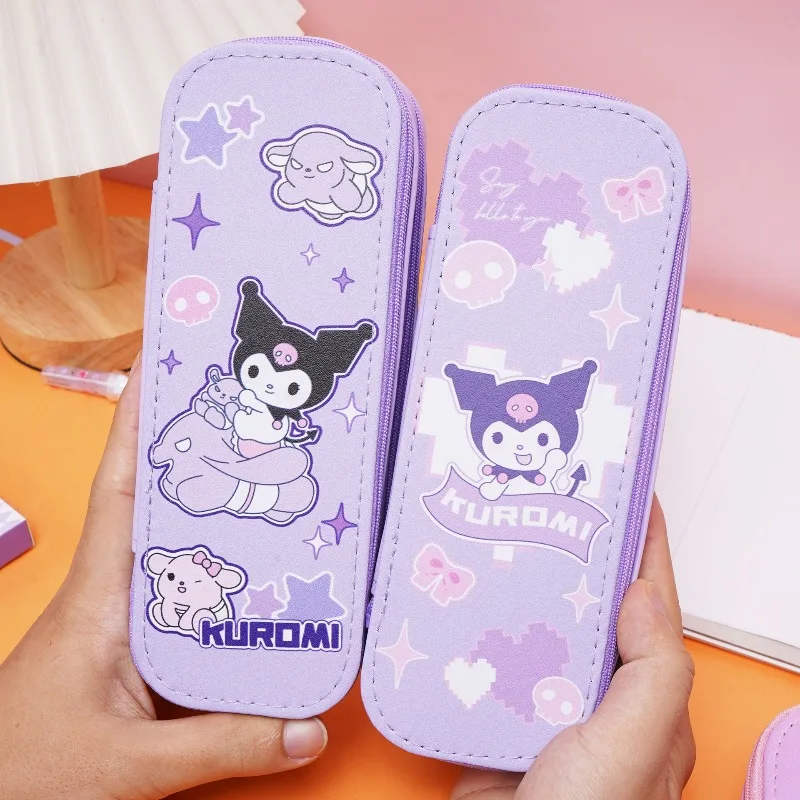 

New Sanrio Hello Kitty Double Layer Large Capacity Pencil Case Student Portable Pen Bag School Stationery Supplies Student Gifts