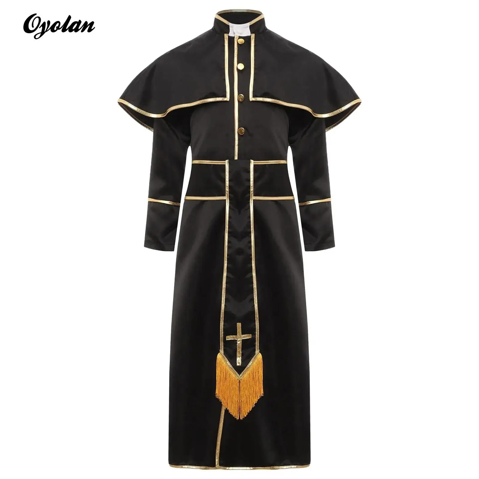 

Халаты для девочек и мальчиков, церковный священник, пастор, халаты с поясом, священный министра, карнавальный костюм, наряды для ролевых игр, Хэллоуина