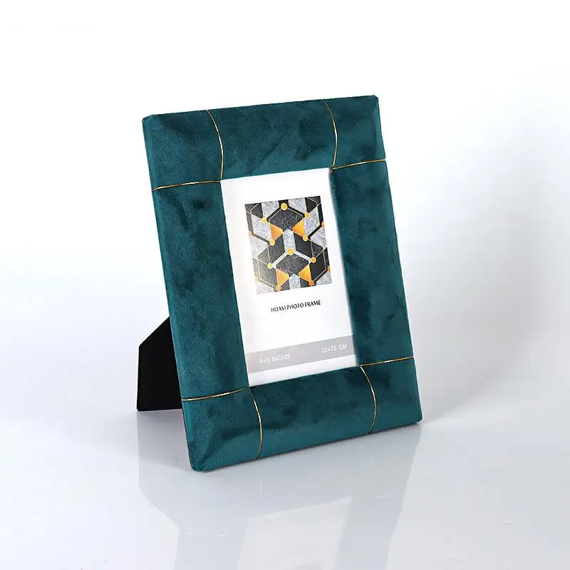 4/6 Inch Modern Design Flannel Photo Frames Minimalist Gilded Picture Frame Bedroom Bedside Wedding Anniversary