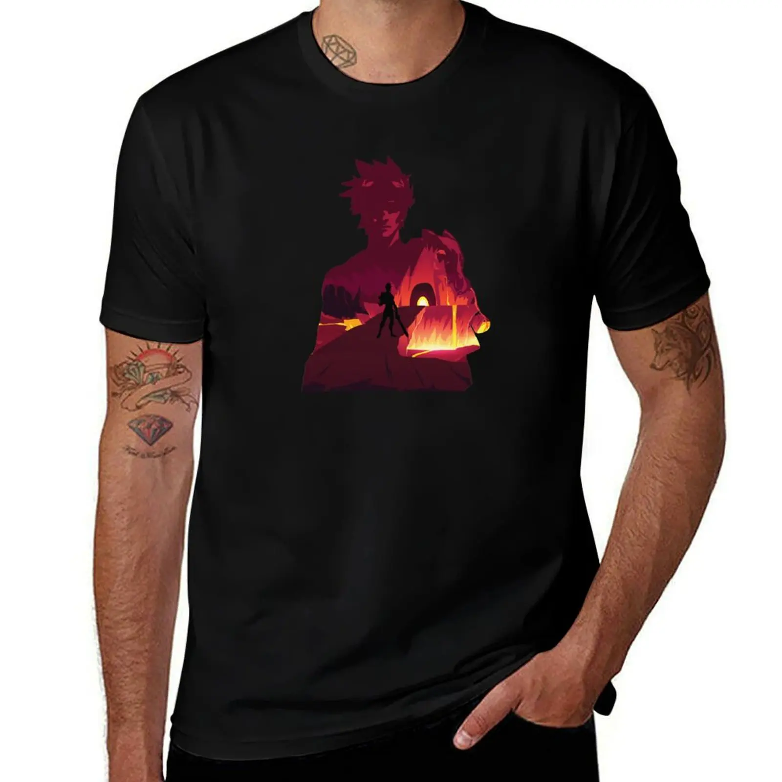 

Zagreus - Hades *negative illusion* T-Shirt Work Short Sleeve Cotton Top