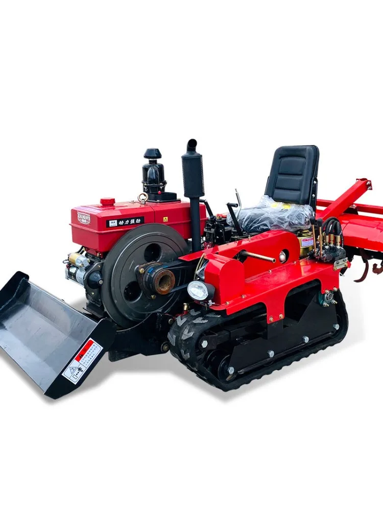 Hot Selling Agricultural Machinery, Small Tracked Cultivator, 25hp 35hp Tracked Multifunctional Tractor, Rotary Tiller