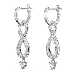 Huitan Chic Crystal Dangle Earrings for Women Full Paved Brilliant Cubic Zirconia Fashion Wedding Trend Accessories New Jewelry