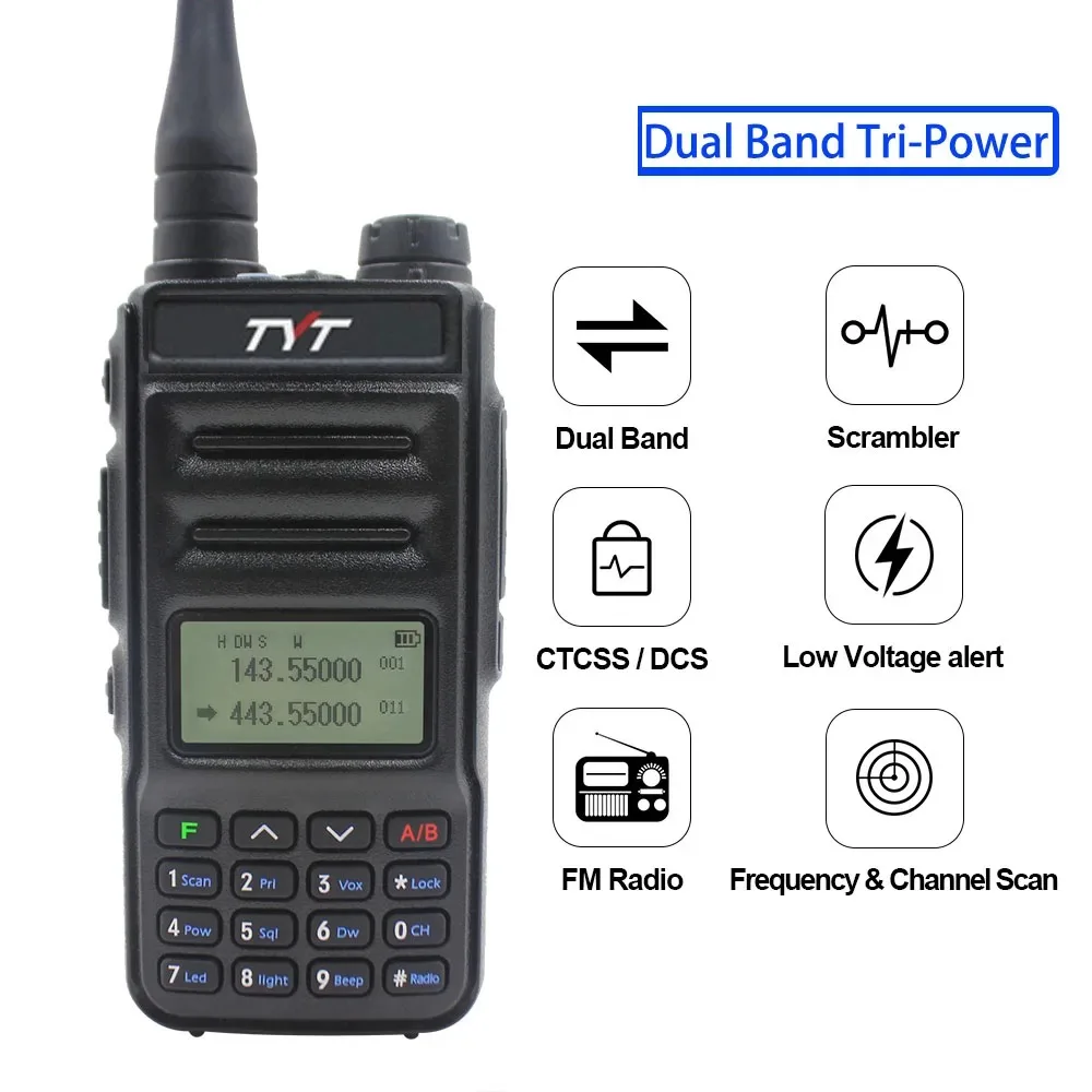 Tyt-ポータブル双方向ラジオ、voxデュアルバンド、トランシーバー、vhf、136-174mhz、uhf、400-480mhz、5w、200ch、TH-UV88