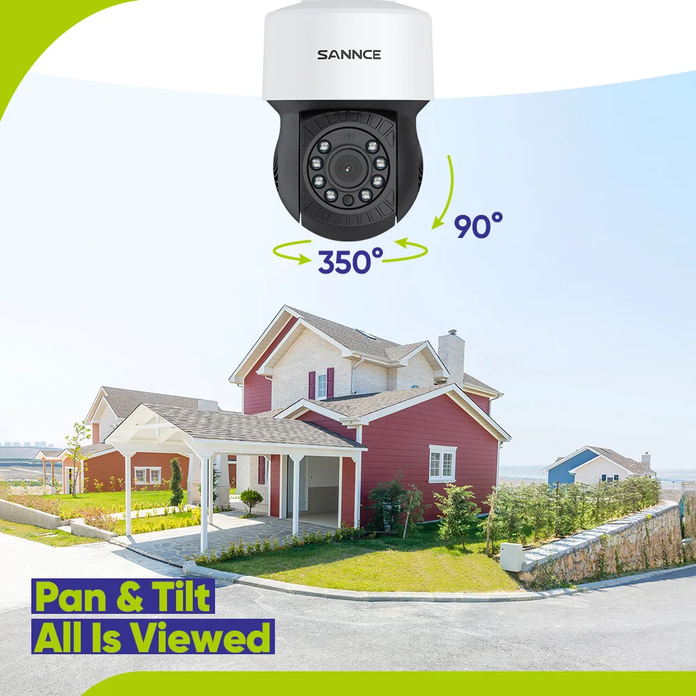 SANNCE AHD 1080P High Clarity Bullet Camera 3.6mm lens supports mobile phone APP DVR Clear day and night vision with auto IR-cut