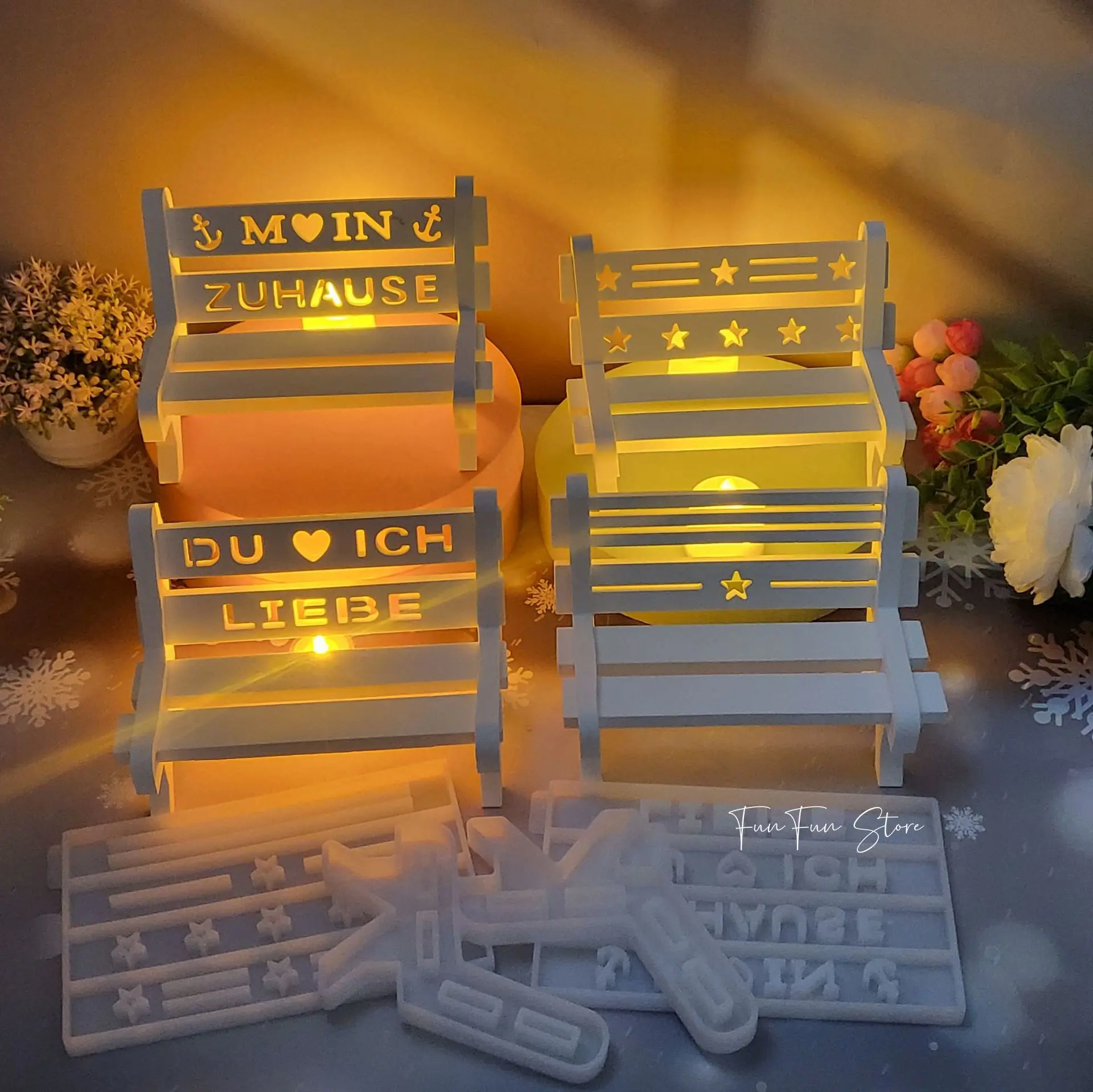 3D Park Bench Chairs DIY Silicone Molds Handmade Hollow Bench Home Decoration Cement Plaster Ornaments Making Tool Creative Gift