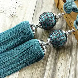 1 Pair Curtain Tassel Fringe Tiebacks Holdbacks Hanging Belt Ball Ropes Curtain Accessories