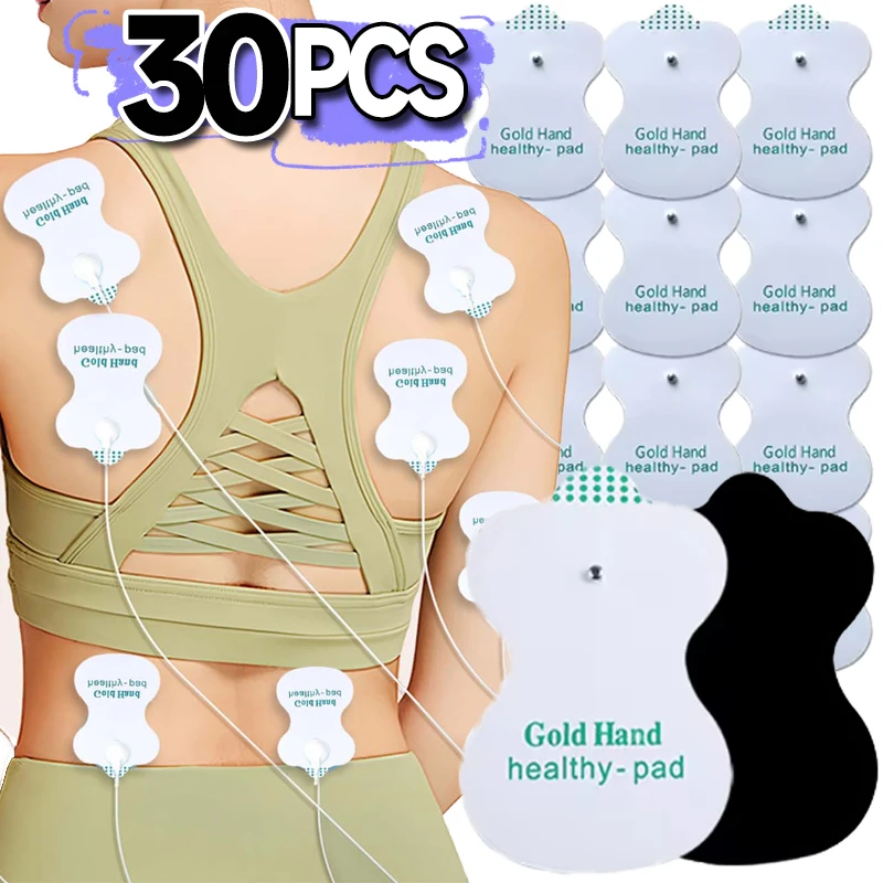 

10/30pcs TENS EMS Electrode Pads Reusable Self Adhesive Gel Pads for Pain Relief Muscle Digital Therapy Machine Home Health Care