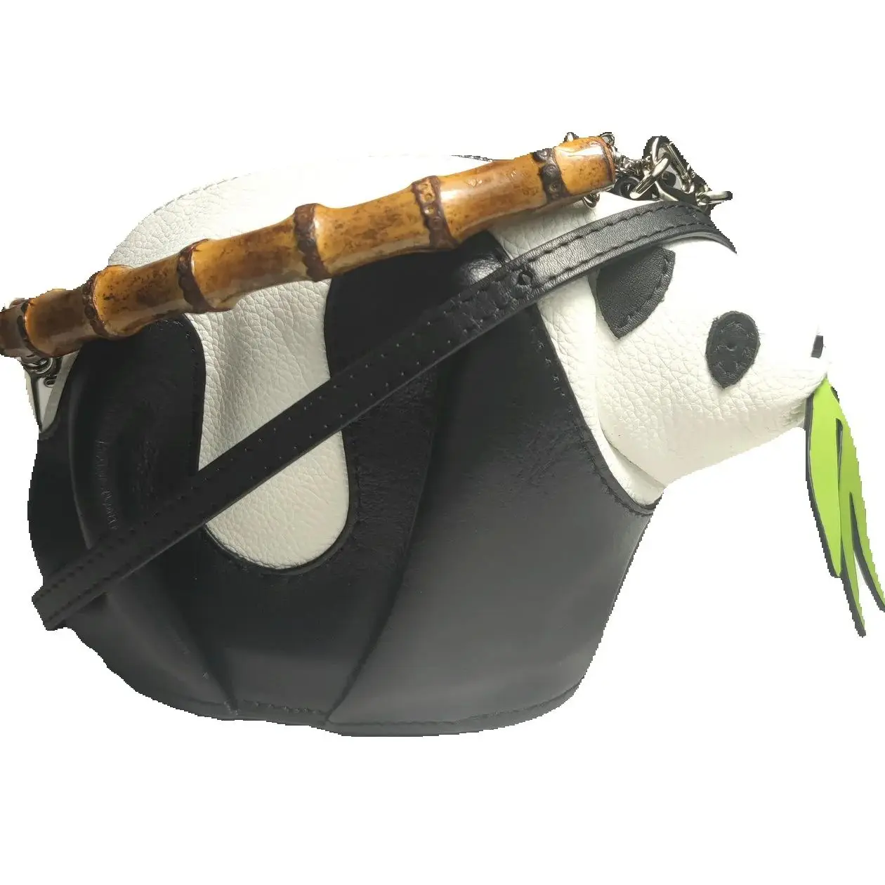 

Personalized Panda with Bamboo Leaf in the mouth Genuine Leather Handmade Animal Bag Crossbody Cowhide