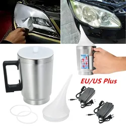 Car Light Lens Restorative Fumigation Steamer Heating Cup Oxidation Dirt Headlights Polishing Chemical Kit Cleaning Lamps Tool