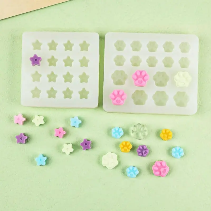 Cute Handmade Mini Cat Paw Shape Wax Seal Stamp Silicone Mold Star Snowflake Cherry Blossom DIY Craft Envelope Adhesive Wax Mold