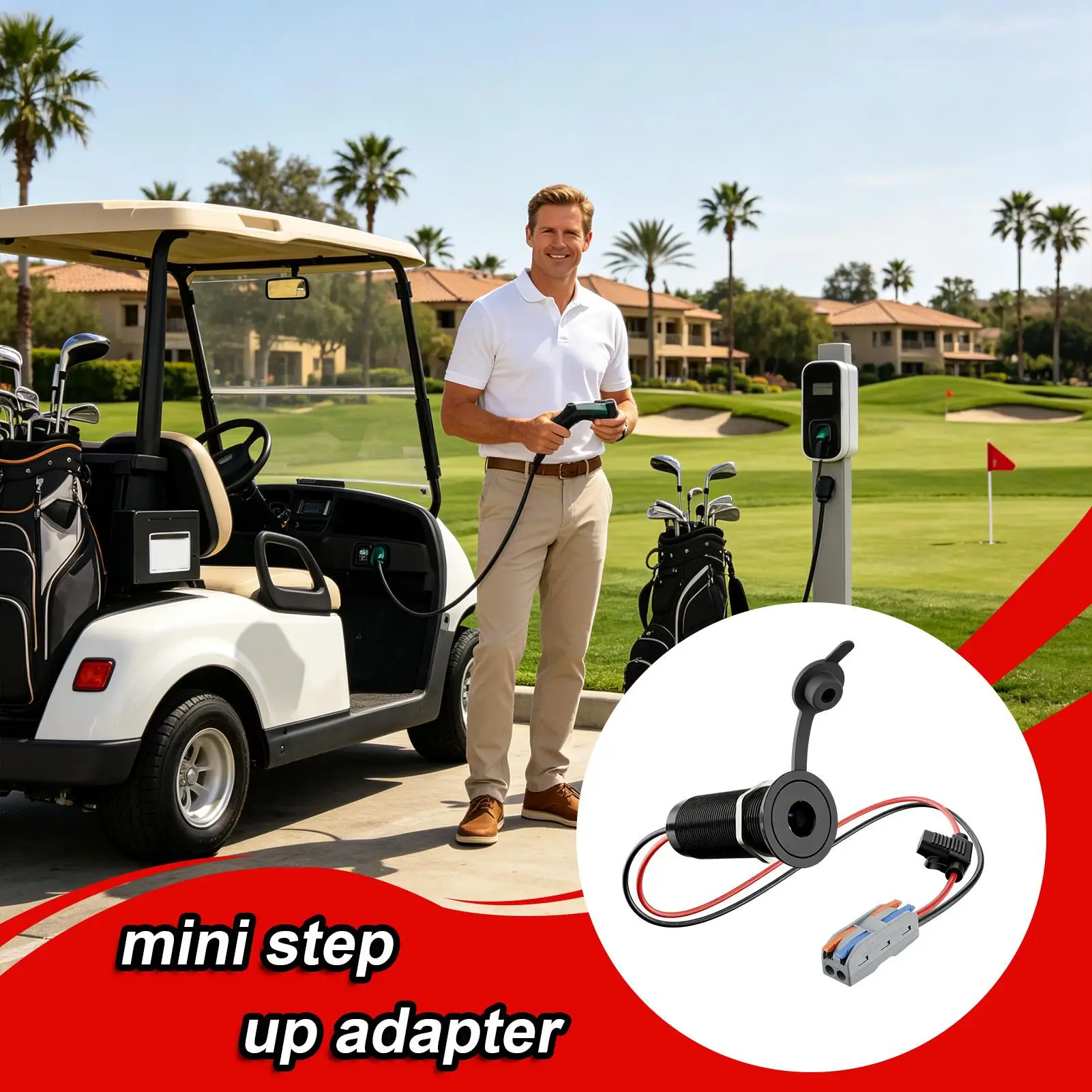 Mini Round DC Power Adapter 12/24V to 30V 3.5A Battery Boost Converter Power Step Up Adapters for Travel Outdoor Road Trip