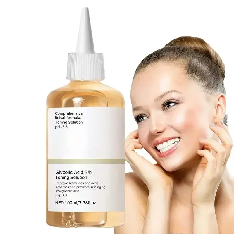 Glycolic Acid Facial Toning Essence Skin Care Solution Lighten Pore Glow Acid Toner Lifting Firming Wrinkles Dispelling Acne New