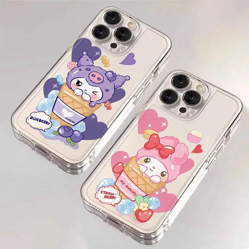 Casing HP Sanrio Kuromi Soft Cover untuk Apple iPhone 15 14 16 Plus XS XR 13 12 11 Pro Max 7 8 SE 16e