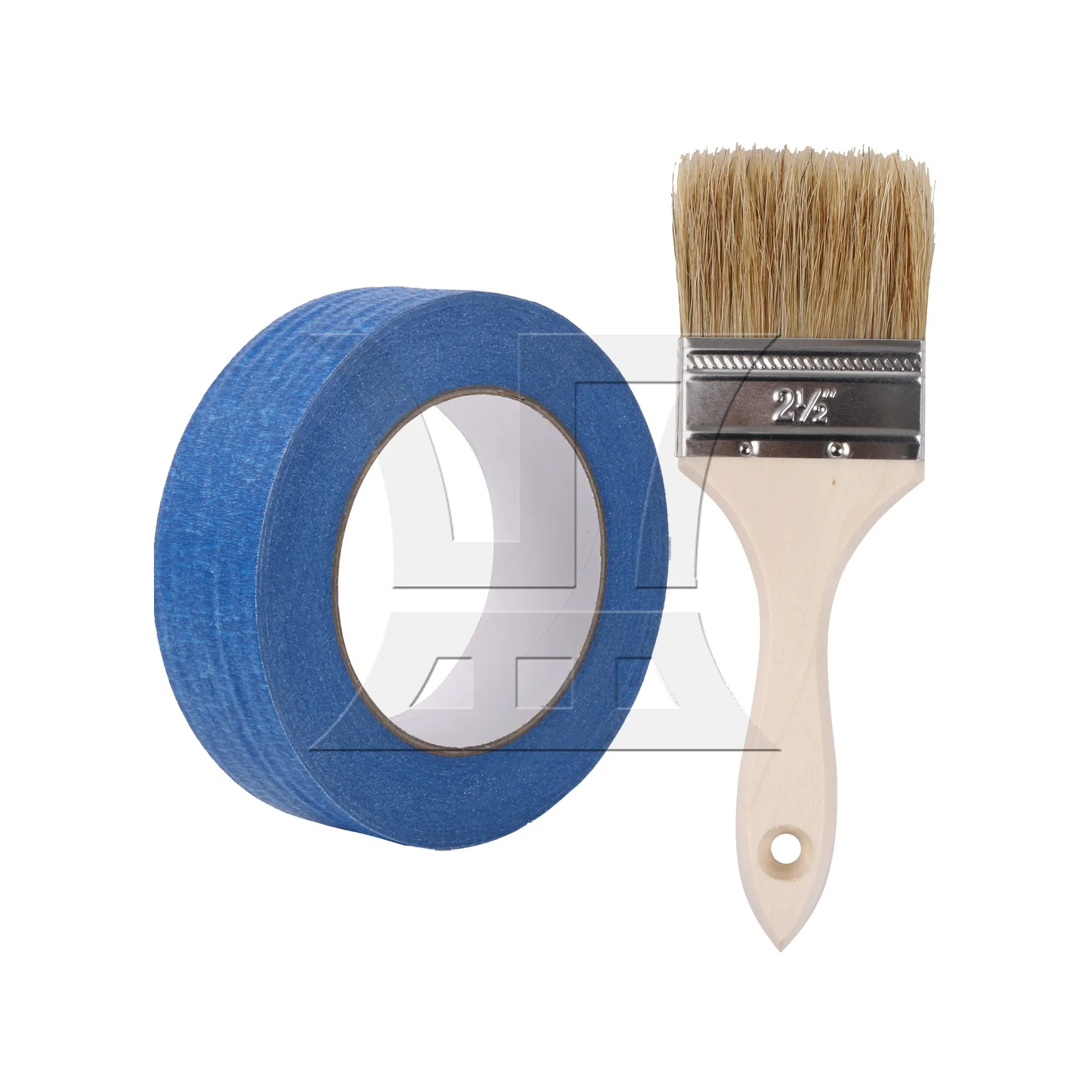 Bqlzr-アクリル用の長いペイントブラシ、青い画家テープ、2.5インチ、55ヤード、2個