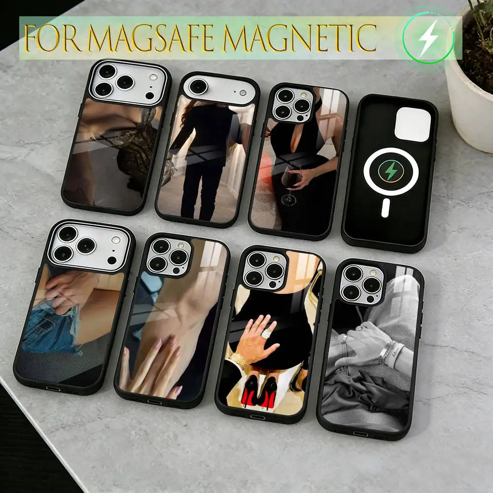 

Чехол для телефона Boyfriend Material для iPhone 17, 16, 15, 14, 13, 12, 11 Plus, Pro, магнитный, для беспроводной зарядки Magsafe