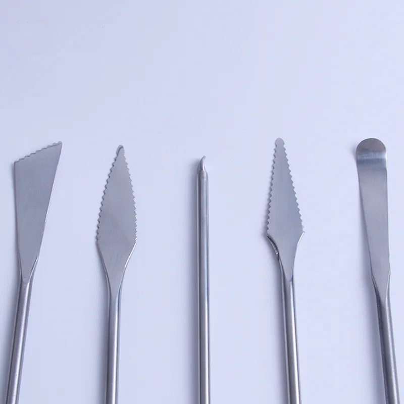 5Pcs/Lot Stainless Steel Sculpture Tools Hand Sludge Knife Soil Polymer Clay Carving Tools Car Mold Making