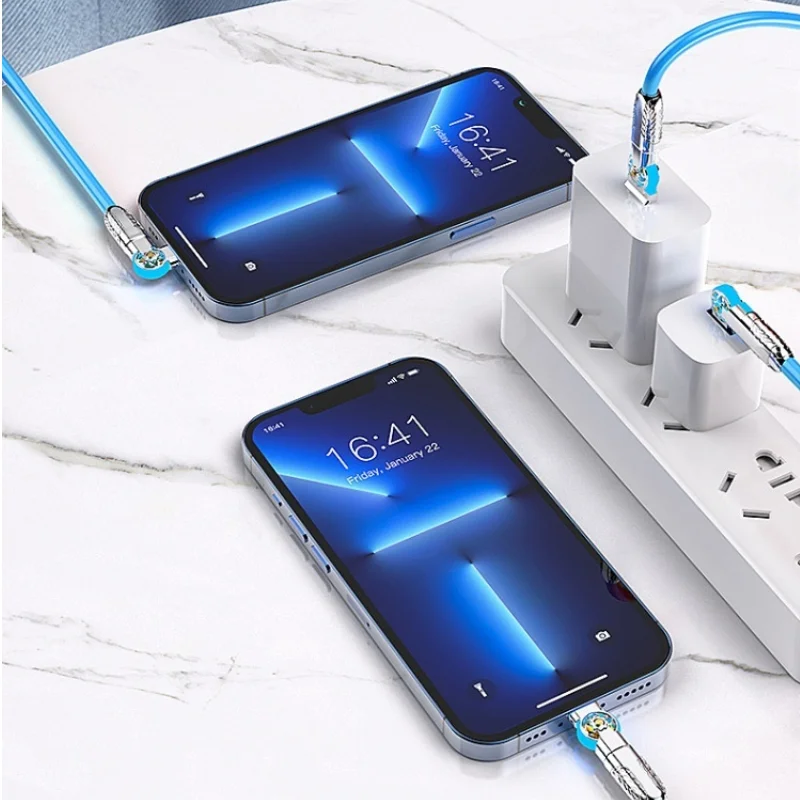 Fast Charge USB Type C Cable 180 Degree Rotation Cable Gaming for Xiaomi Redmi Huawei Phone Charger Micro USB USB C Cable Wires