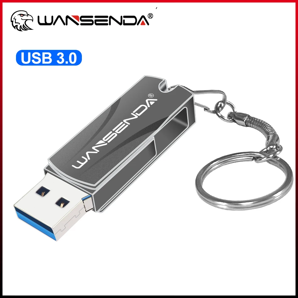 

Флэш-накопитель WANSENDA USB 3.0, 128 ГБ, 256 ГБ, поворотный флэш-накопитель, 16 ГБ, 32 ГБ, 64 ГБ, металлическая карта памяти с брелоком, джойстик