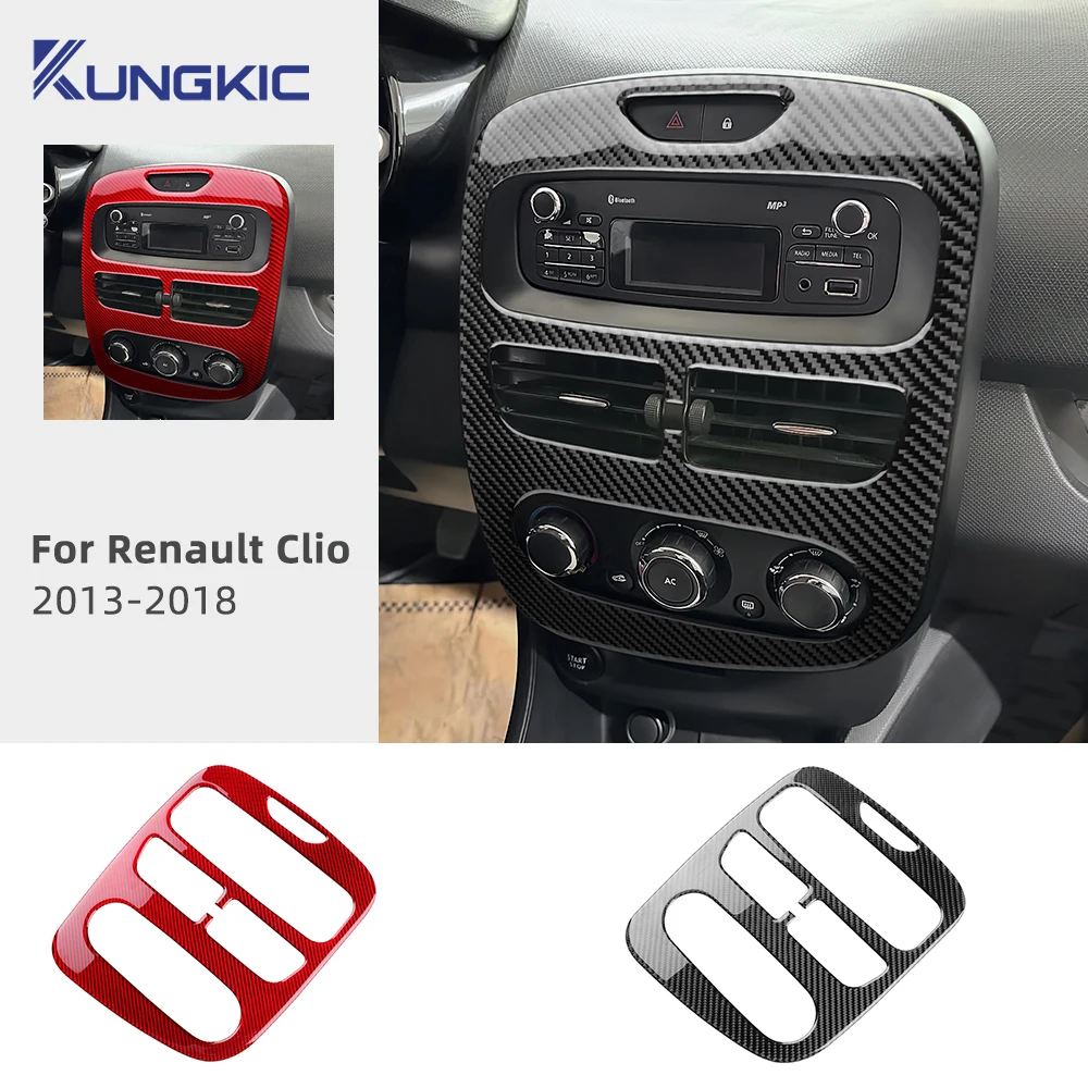 

Real Soft Carbon Fiber Sticker For Renault Clio 4 2013 2014 2015 2016 2017 2018 LHD RHD Car Central Control Panel Accessories