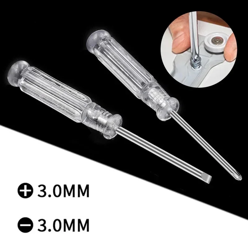 

1Pc 3.74 Inch Mini Screwdriver Set Repair Tool Slotted Cross Screwdrivers Transparent Head Precision Screwdrivers Tools