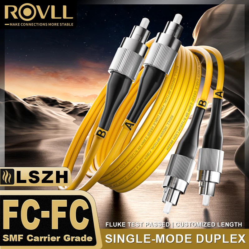 ROVLL glasvezelkabel FC naar FC Single Mode glasvezel patchkabel Simplex UPC 9/125μm, OS1/2 SMF 1/2/3/5/10/15 meter LSZH OFNR