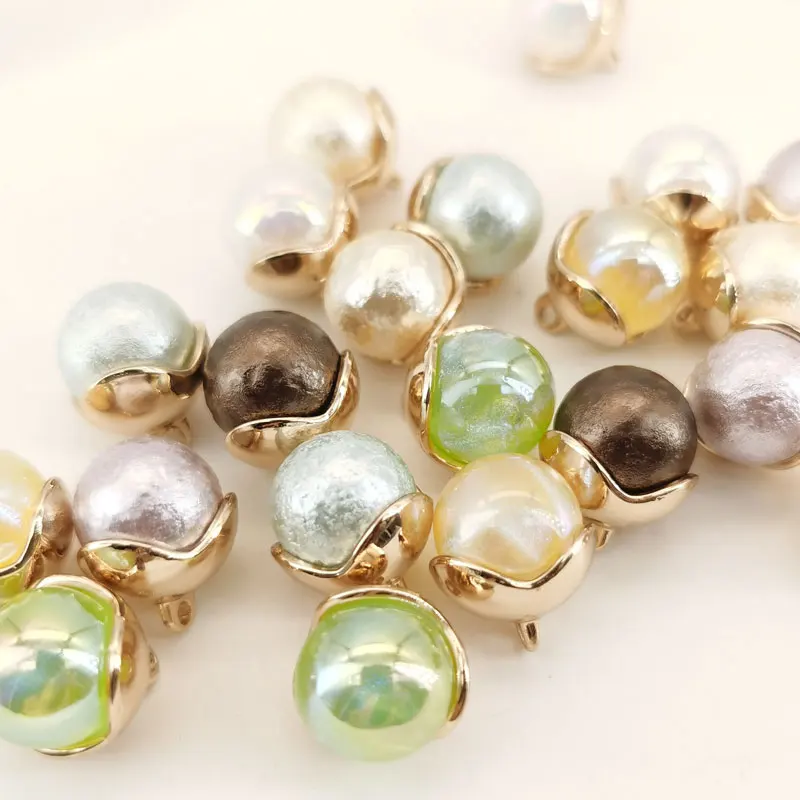 13mm Runde Perlenknöpfe Glänzende Schmuckperlen für Festtagskleider Hochzeitskleider Hemden DIY Mini Weiße Glasur Nähzubehör – Detail 3
