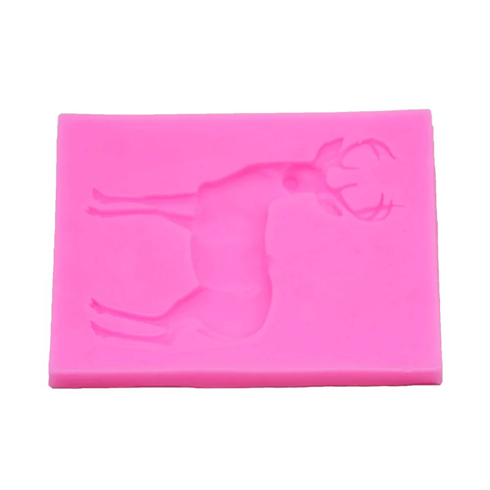 

Silicone Deer Cake Mold Christmas Sika Baking Tool For Fondant Chocolate Candy Ice Cube Diy Dessert Party Decoration