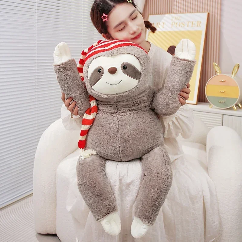 Kreatywne Świąteczne Kapelusze Leniwce Pluszowe Zabawki Dziecięce Lalki Zwierząt Poduszki Miękkie Wypełnienie Śliczne Zabawne Kształty Dobra Jakość Prezenty