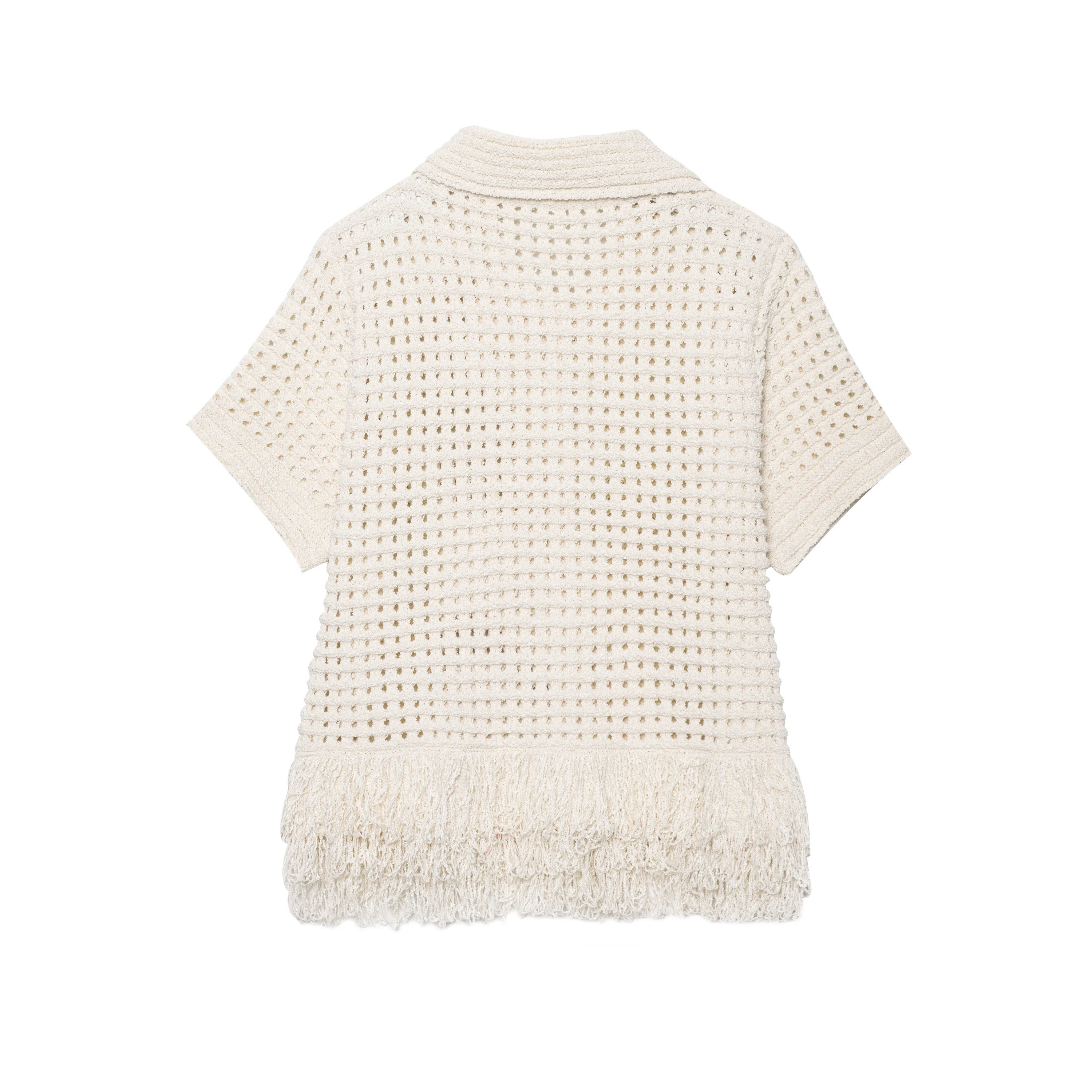 JNLEAOG レディース ファッション バタフライ ノット フック ニット トップ フレンチ スタイル ストレート カット 半袖 ポリエステル繊維 変形に強い